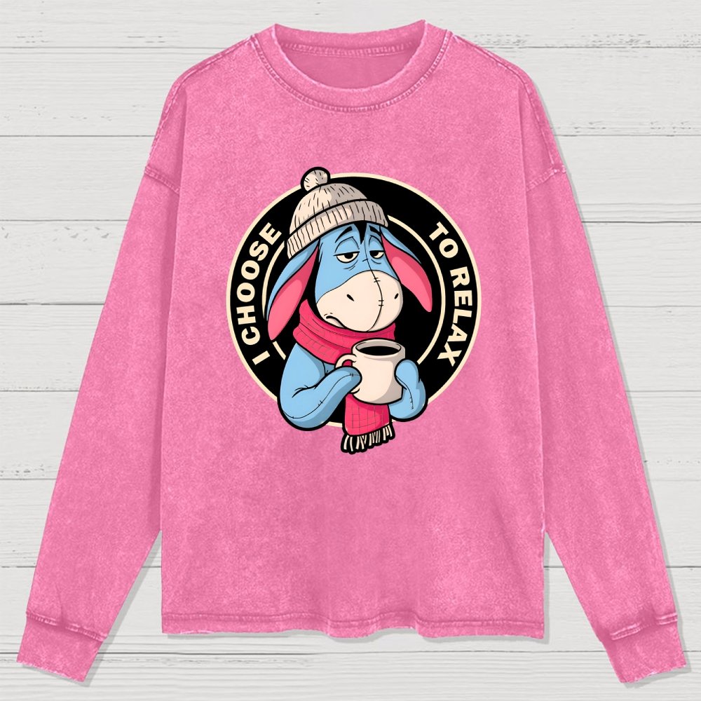I Chose To Relax Washed Long Sleeve Tee