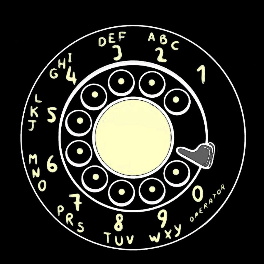Rotary Dial Vintage Funny Nerd Washed Long Sleeve Tee