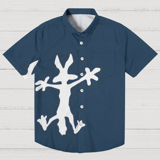 Coyote Splat Hitting Cartoon Print Geek Hawaiian Shirt