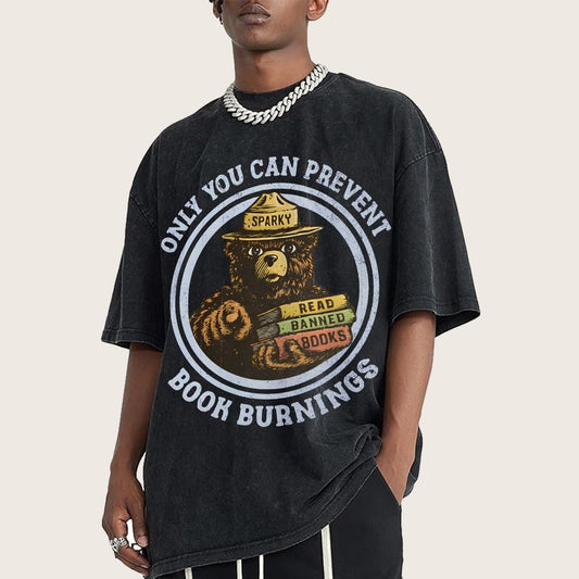 Only You Can Prevent Book Burnings Vintage Distressed T-shirt