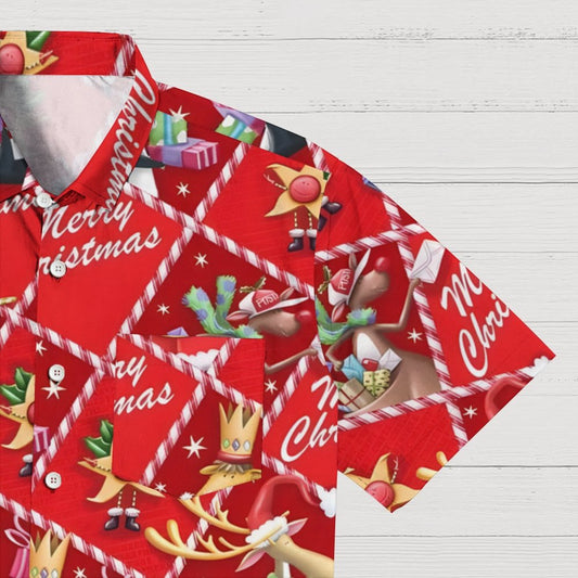 Merry Christmas Pattern Print Geeky Shirt