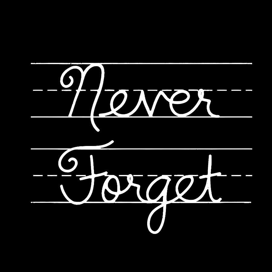 Cursive - Never Forget Geek T-Shirt