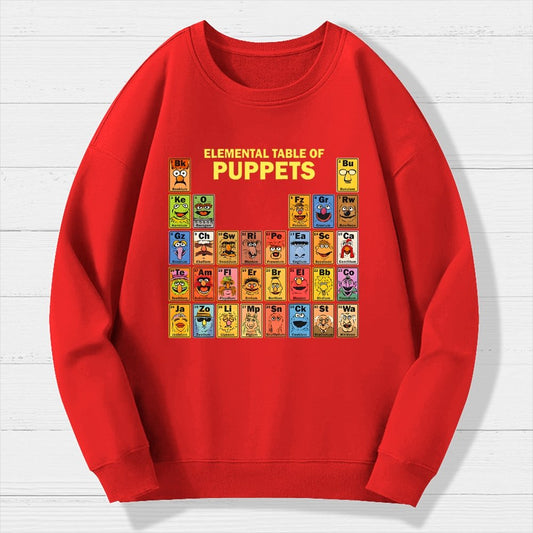 Elemental Table Of Puppets Geek Cotton Sweatshirt