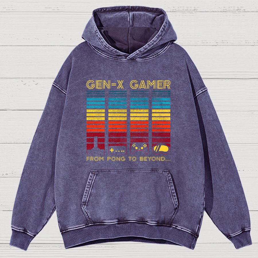 Gen-X Gamer Vintage Distressed Hoodie
