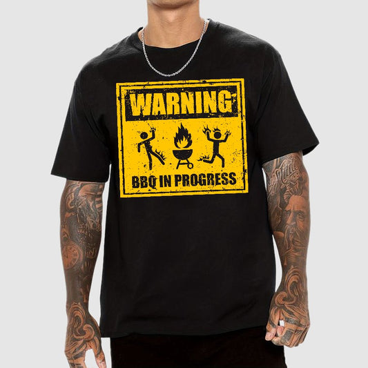 Warning BBQ In Progress Geek T-Shirt
