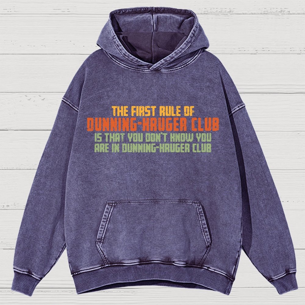 Dunning-Kruger Club Vintage Distressed Hoodie