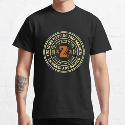 Certified Napping Professional Funny Z Geeky T-Shirt