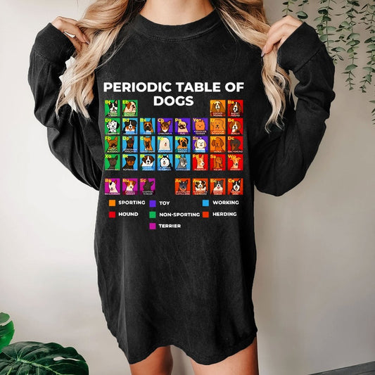 Periodic Table Of Dogs Washed Long Sleeve Tee
