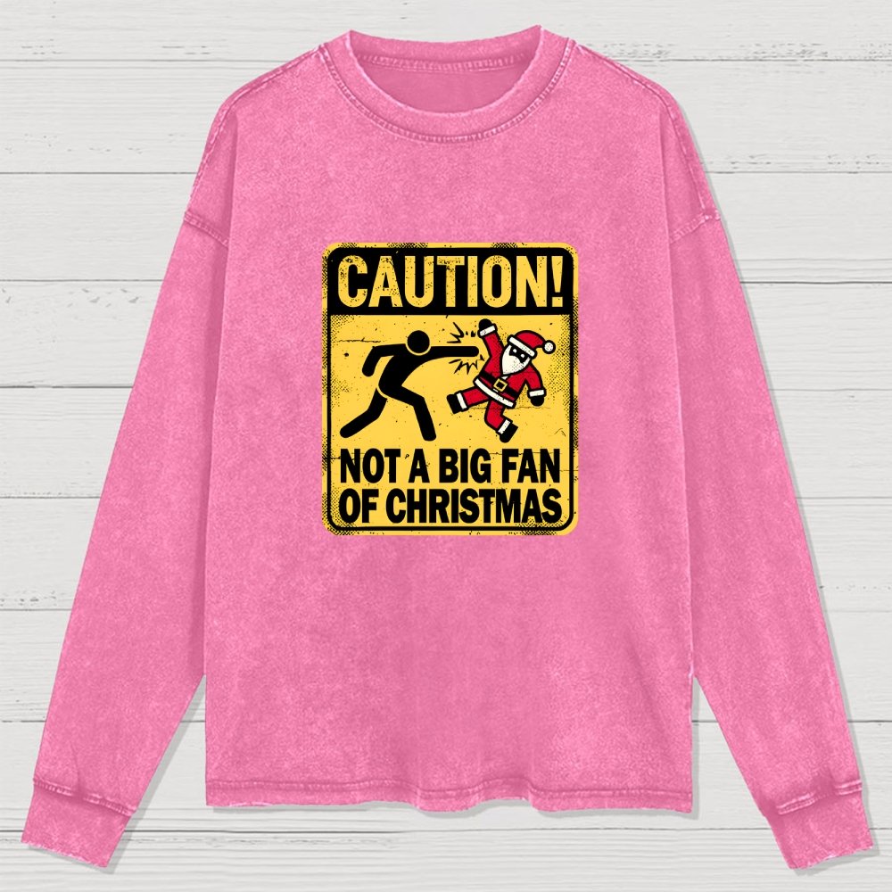 Christmas Caution Washed Long Sleeve Tee