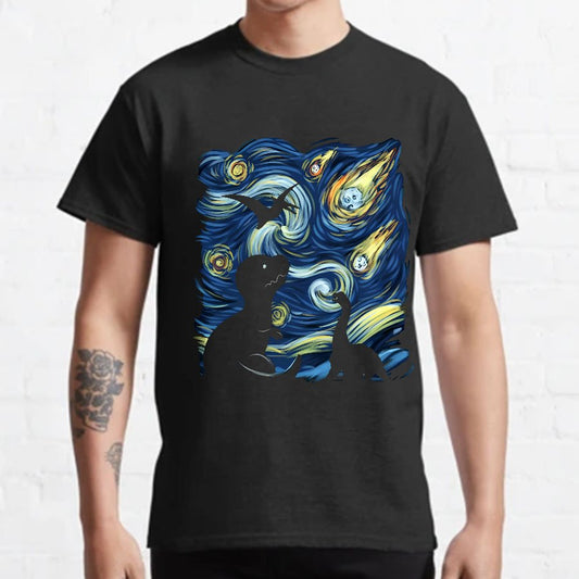 Dinosaurs in the starrynight Geeky T-Shirt
