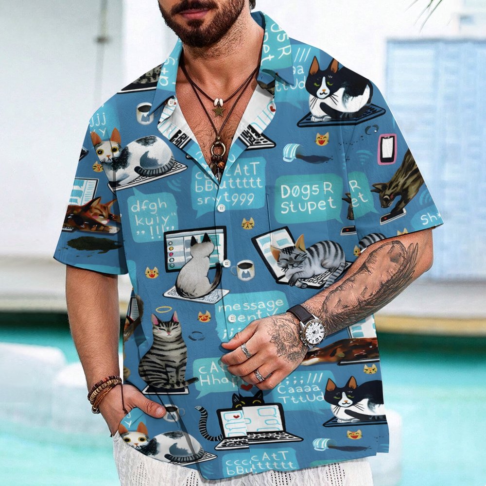 Cat Programmer Geek Hawaiian Shirt