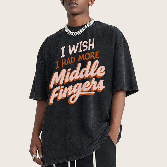 I Wish I Had More Middle Fingers Vintage Distressed T-shirt