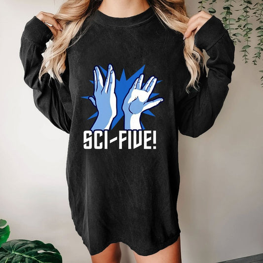 Sci-Five Washed Long Sleeve Tee