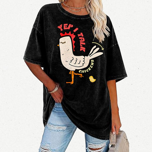Best Yep I Talk To Chickens Vintage Distressed T-shirt