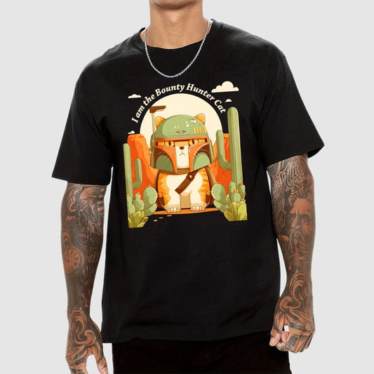 Boba-like Cat Bounty Hunter Geek T-Shirt