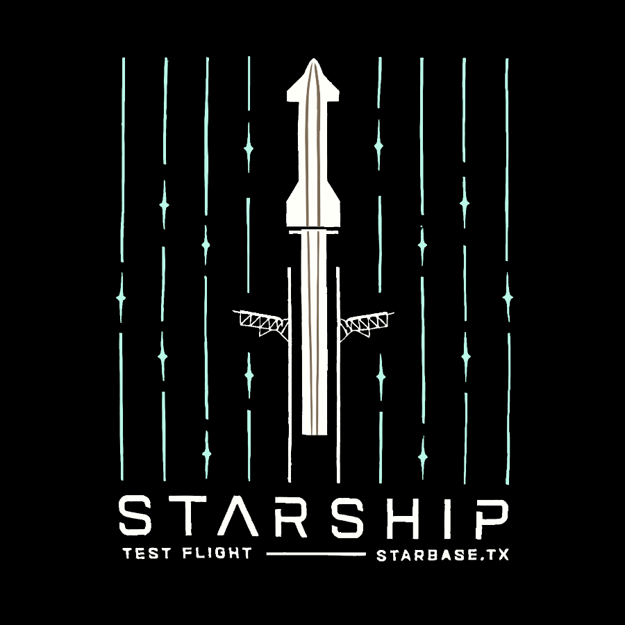 Starship Test Flight Nerdy T-Shirt