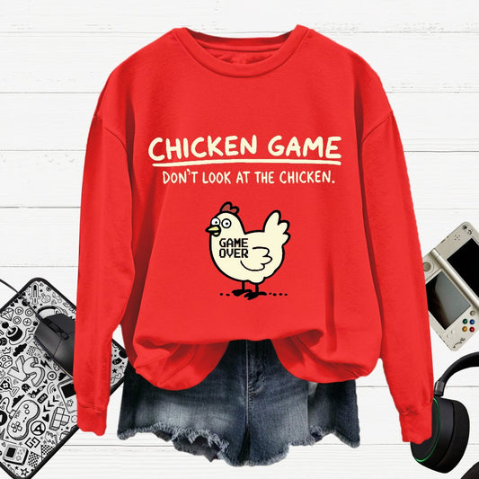 Chicken Game Cotton Pullover Sweatshirt
