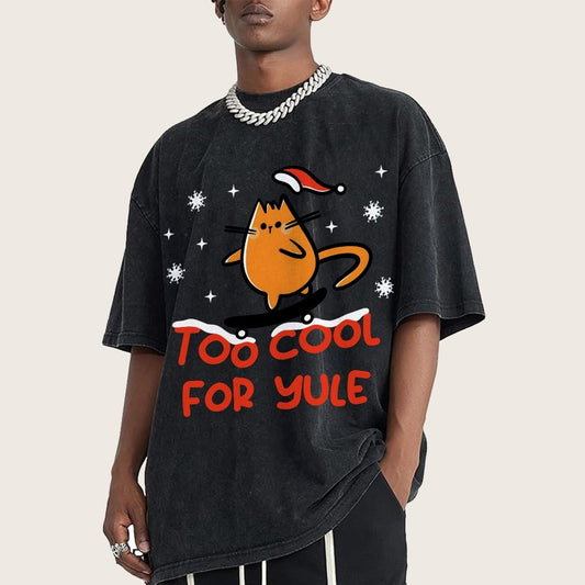 Too Cool For Yule Vintage Distressed T-shirt