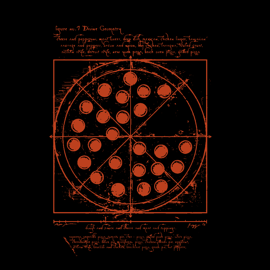 Vitruvian Pizza Geek T-Shirt