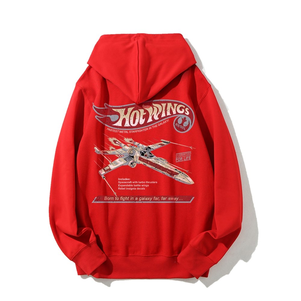 Hot Wings Rebel Printed Back Unisex Cotton Hoodie