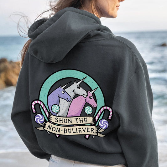 Shun The Non-Believer Printed Back Unisex Cotton Hoodie