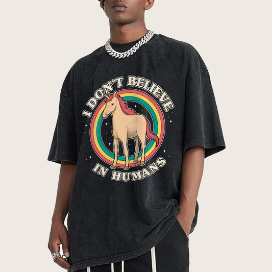 I Don't Believe In Humanity. Vintage Distressed T-shirt