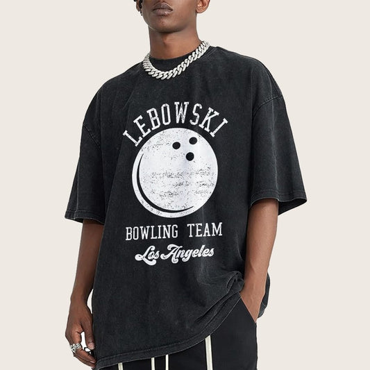 Lebowski Bowling Team Vintage Distressed T-shirt