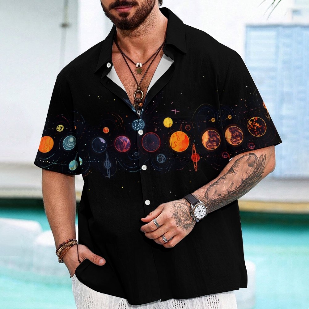 Cosmic planets Geek Hawaiian Shirt