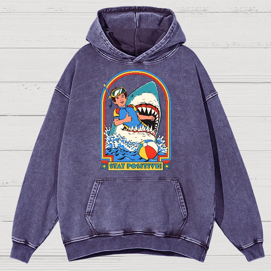 Stay Positive Vintage Distressed Hoodie