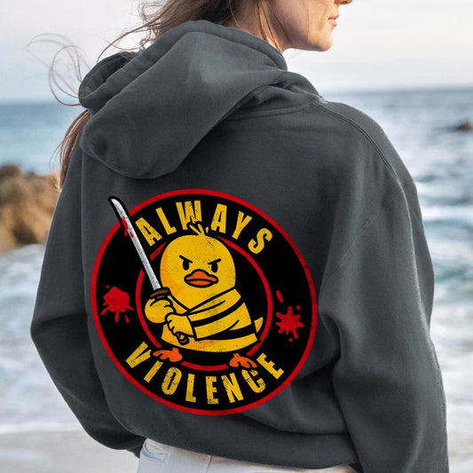 Always violence Printed Back Unisex Cotton Hoodie