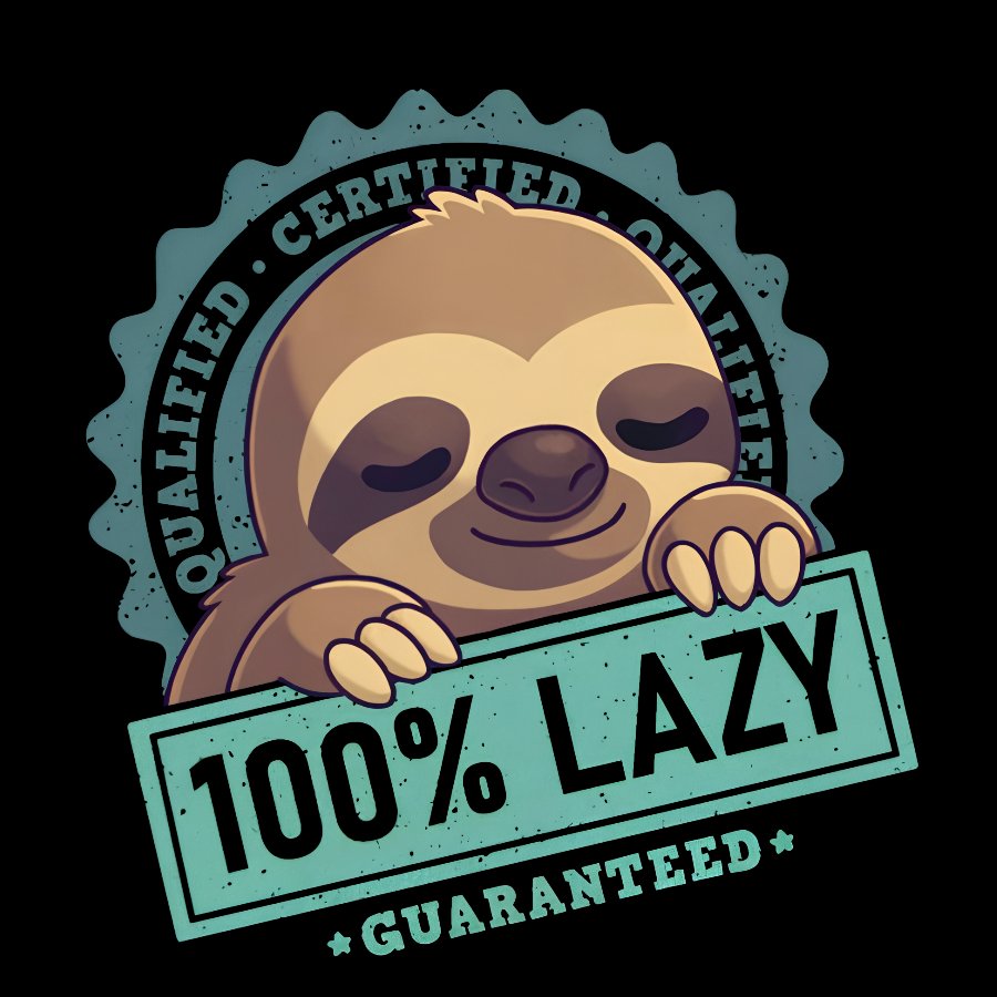 100% Lazy Sloth Geek T-Shirt