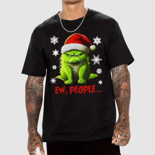 Funny Christmas Cat Geek T-Shirt