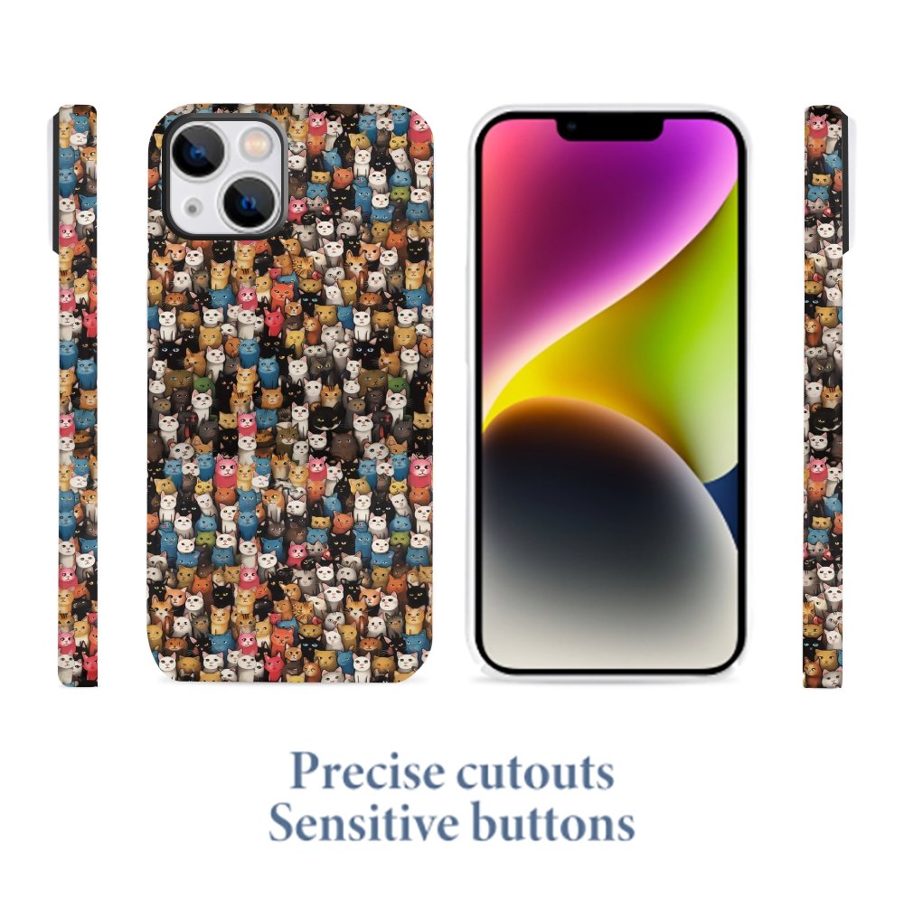 Cat Art Flowers Phone Cases