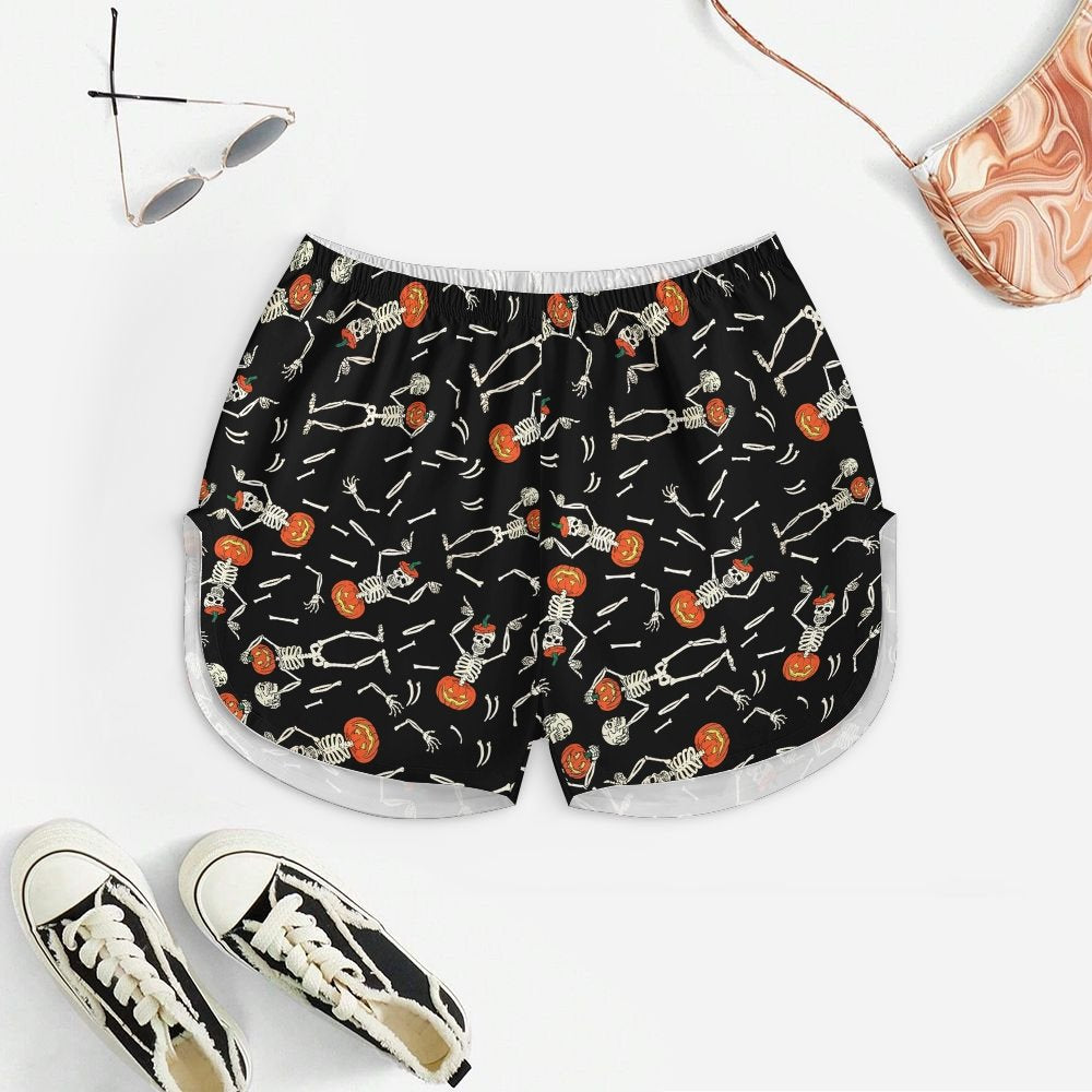 Pumpkin Skull Halloween Women's Geek Suspender Cami Set