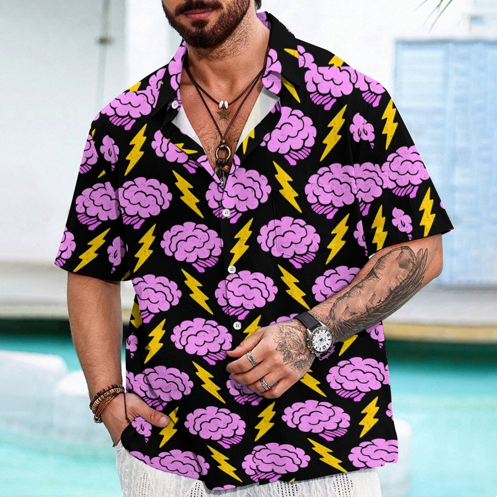 Thunder and Lightning Art Print Geek Hawaiian Shirt