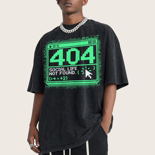 404 Social Life Not Found Vintage Distressed T-shirt