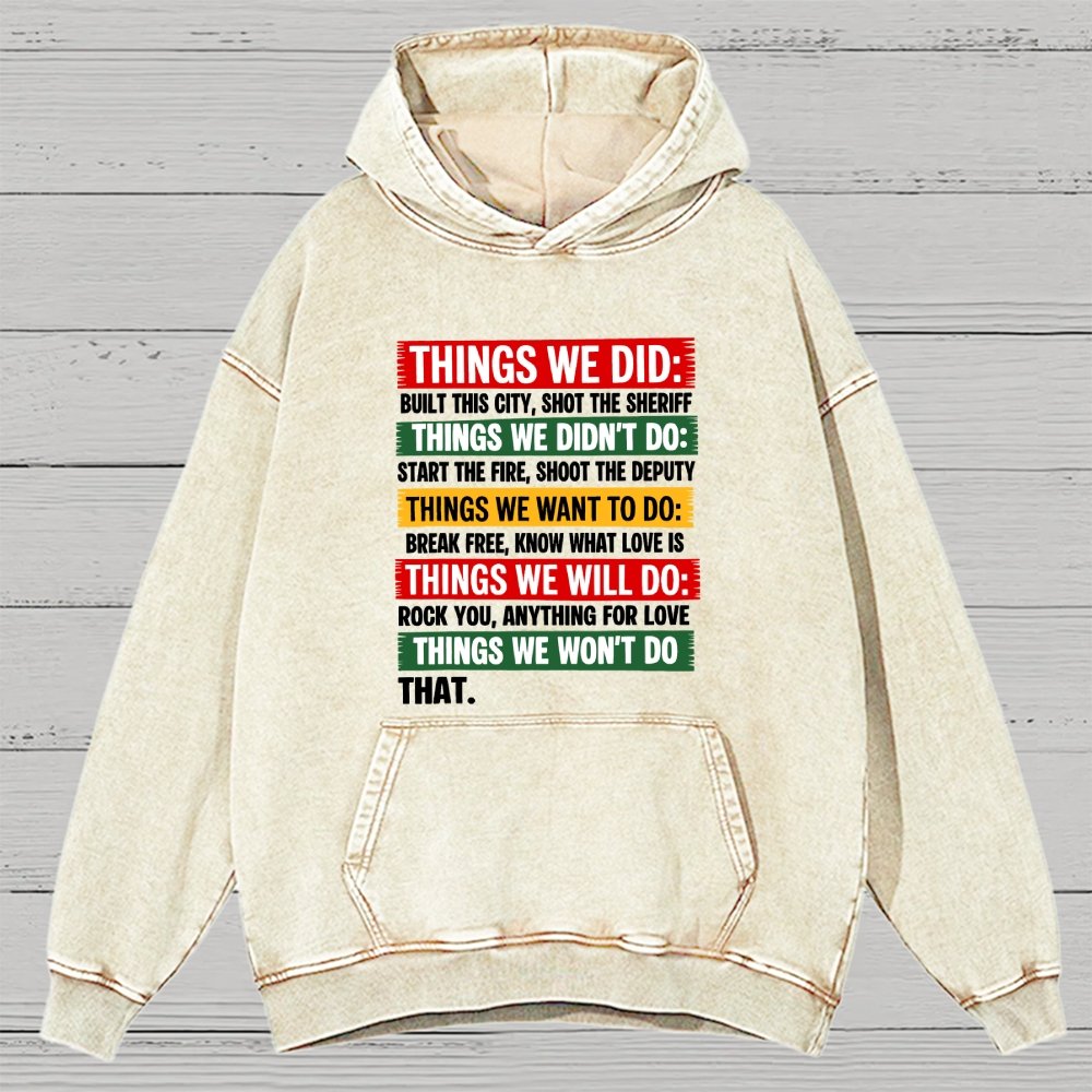 Things We Did Vintage Distressed Hoodie