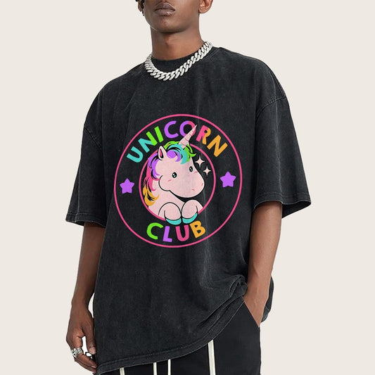Unicorn Kawaii Club Vintage Distressed T-shirt