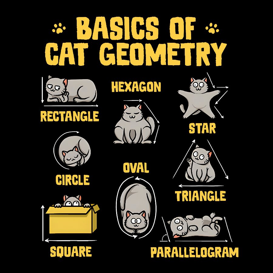 Basics of Cat Geometry Geek T-Shirt