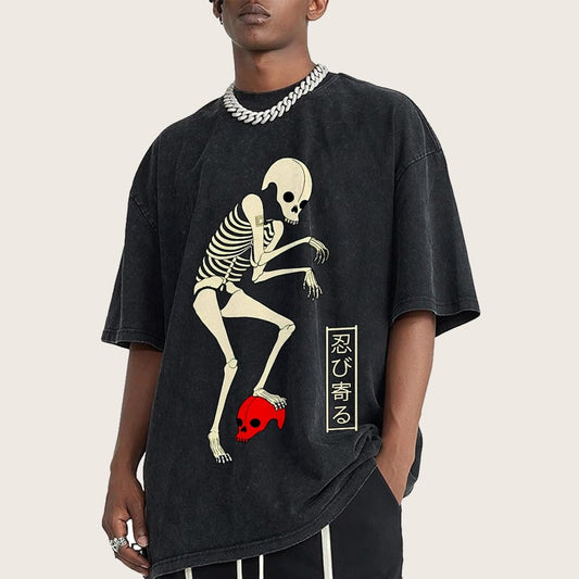 Creep Skull Vintage Distressed T-shirt