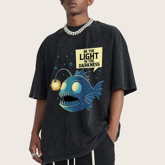 Funny Anglerfish Vintage Distressed T-shirt
