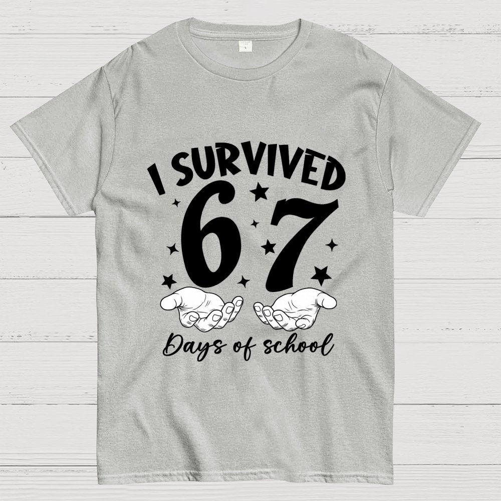 I Survived 67 Days of School Funny Meme Geek T-Shirt