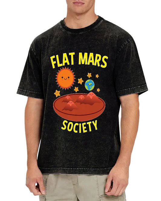Flat Mars Society Nerdy Vintage Distressed T-shirt