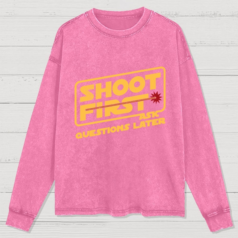 Shoot First Washed Long Sleeve Tee