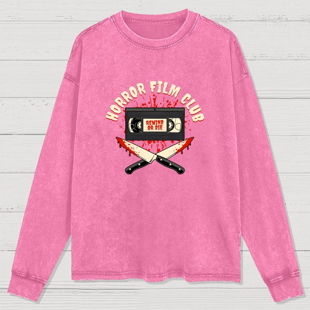 Horror Film Club Washed Long Sleeve Tee