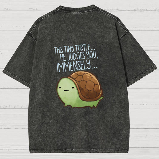 This turtle.. he judges you. Essential Vintage Distressed T-shirt