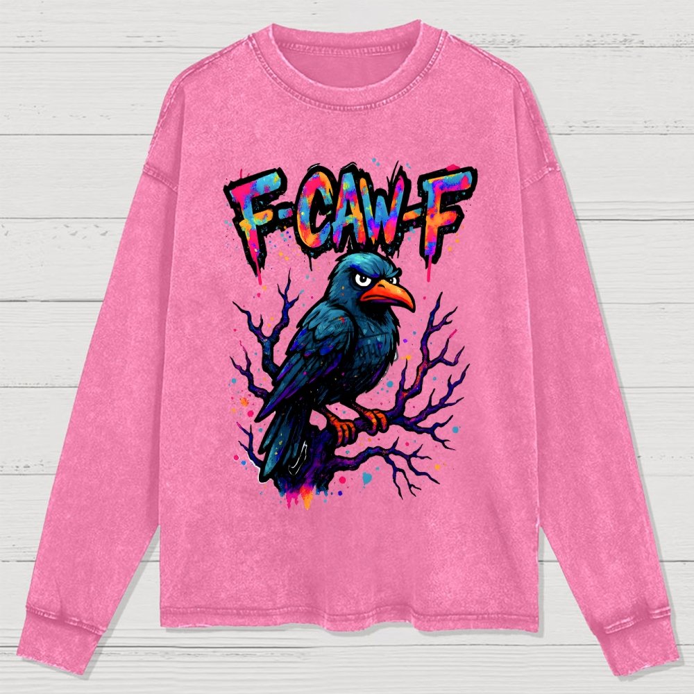 F-Caw-F Raven Washed Long Sleeve Tee