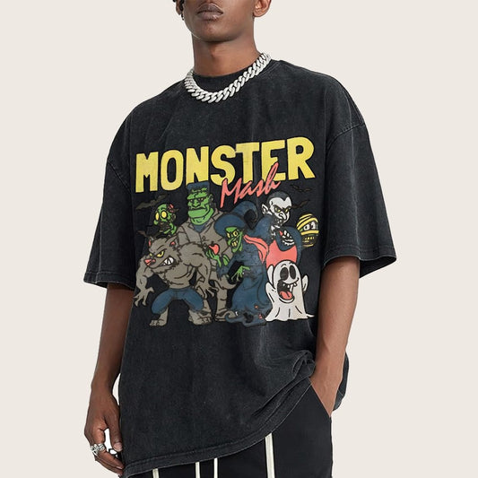 Monster Mashup - Retro Ghost Halloween Vintage Distressed T-shirt