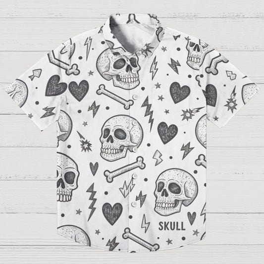 Skull pattern Geek Hawaiian Shirt