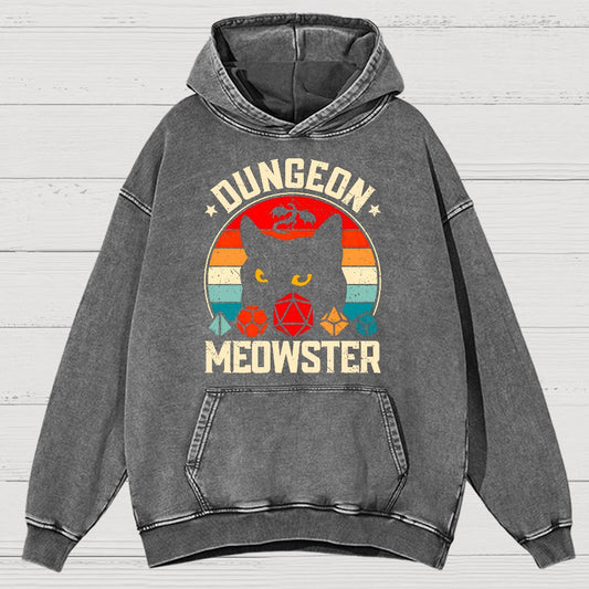 Dungeon Meowster Vintage Distressed Hoodie
